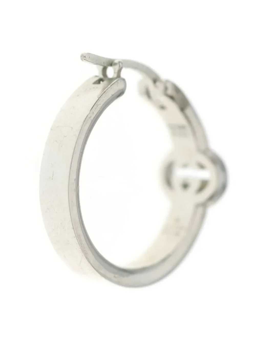 Gucci GG Interlocking Hoop Earrings Silver